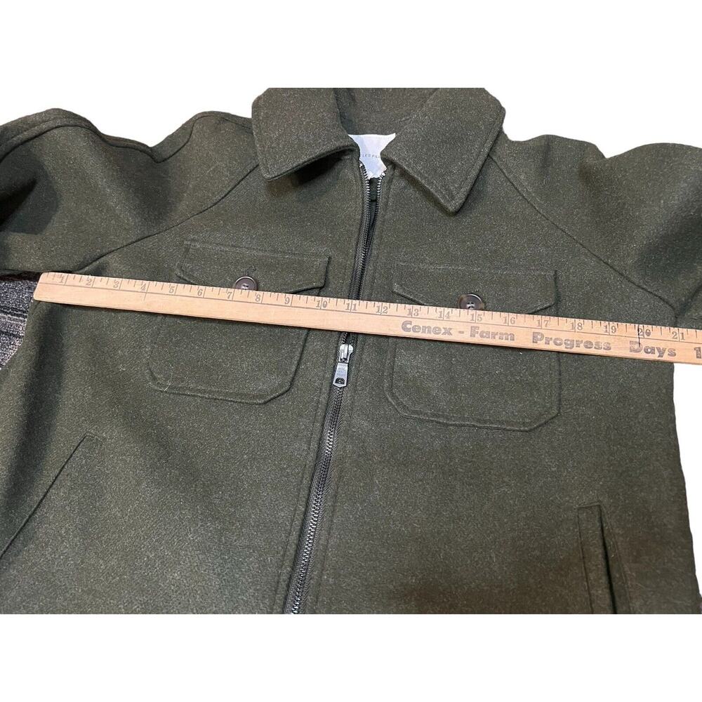 Avec Les Filles Olive Green Army Zip Up Utility Jacket "wool like" Size M - Picture 3 of 12